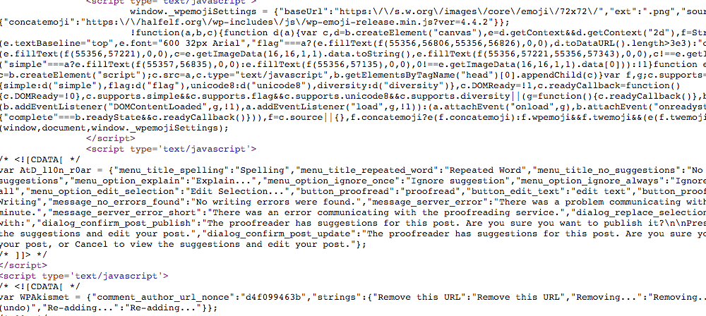 View'd source on WP Post Editor.